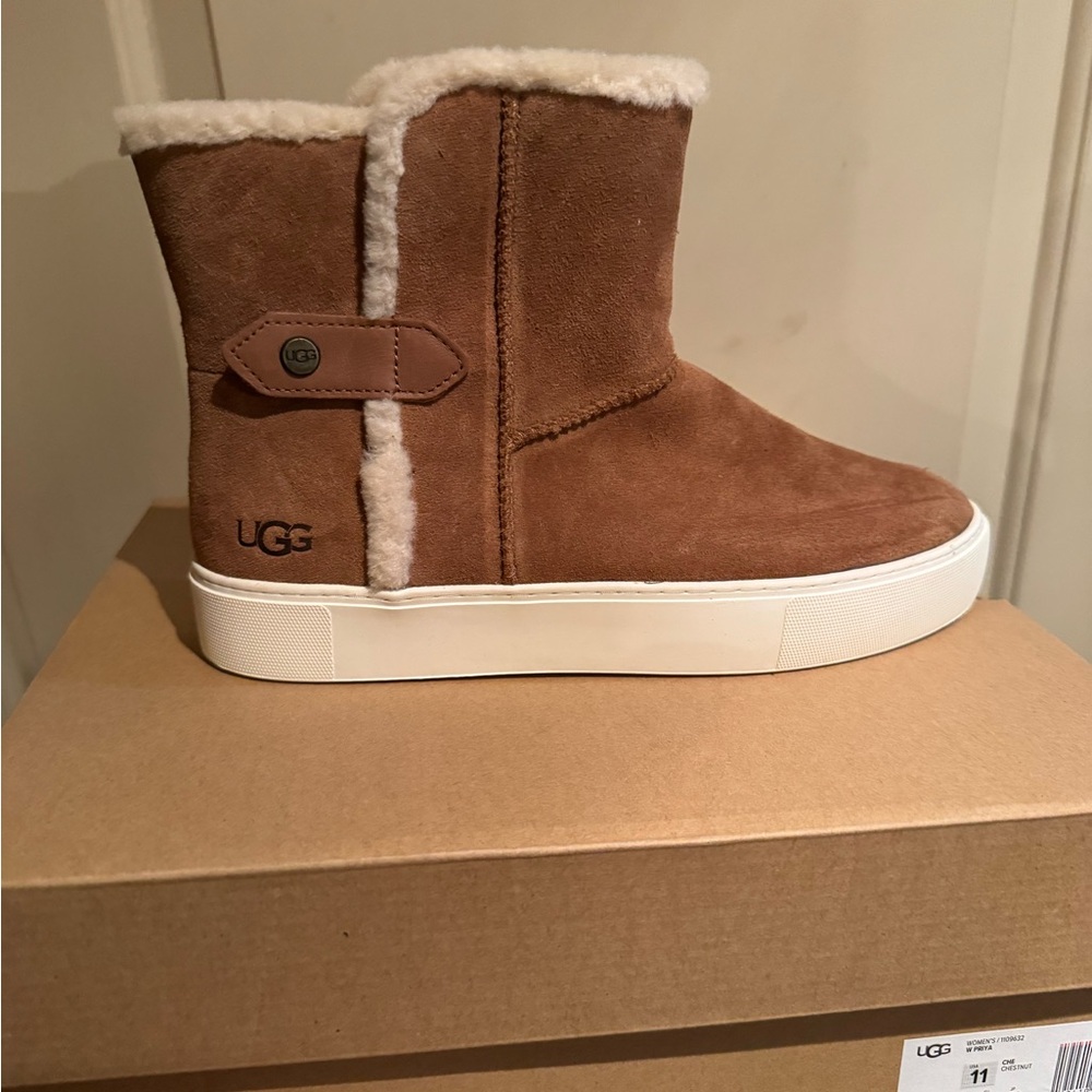 UGG Tan Shearling Ankle Boots